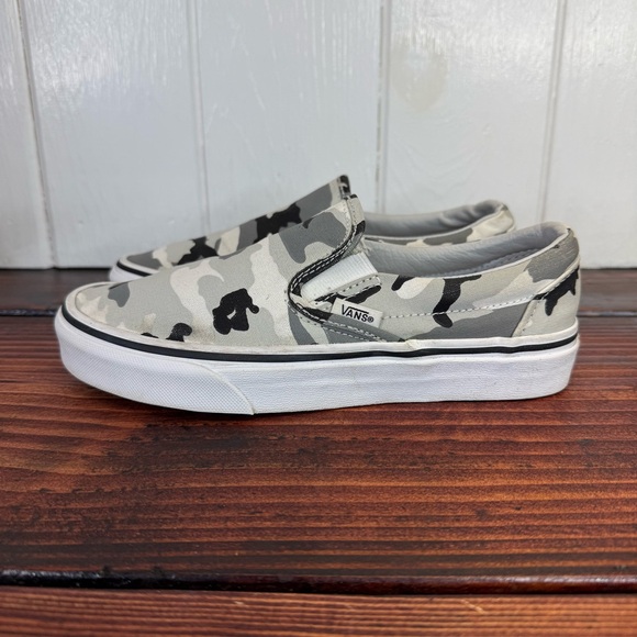 Vans Shoes - Vans Classic Slip-On Camo Gray White Women’s 6.5 / Men’s 5
